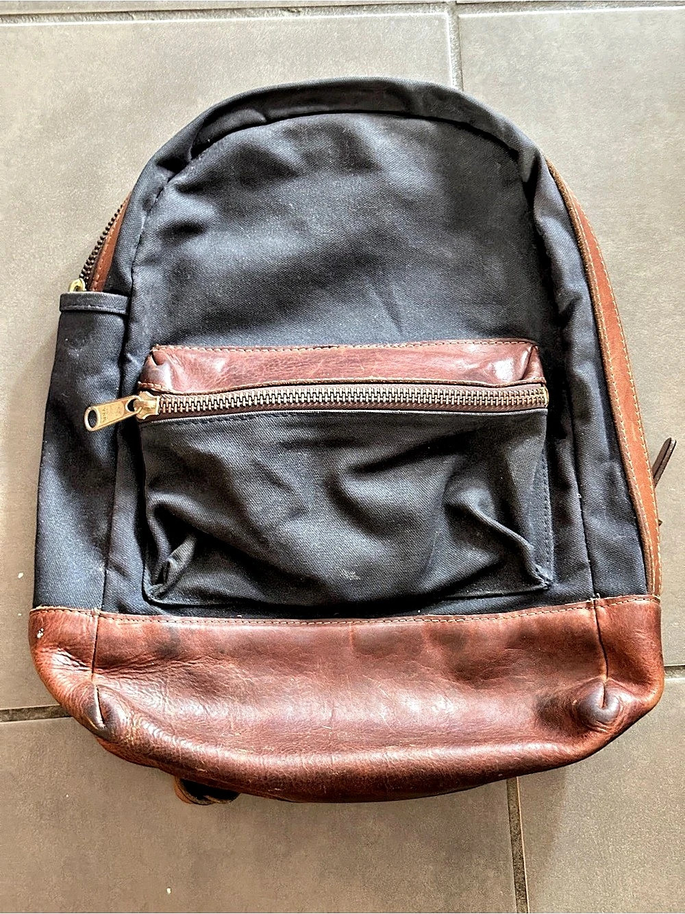 Coronado Backpack Leather in Black & Brown